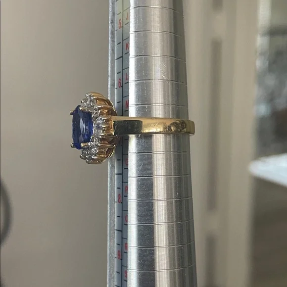 18K Yellow Gold LeVian Tanzanite and Diamond Ring - Picture 9 of 13